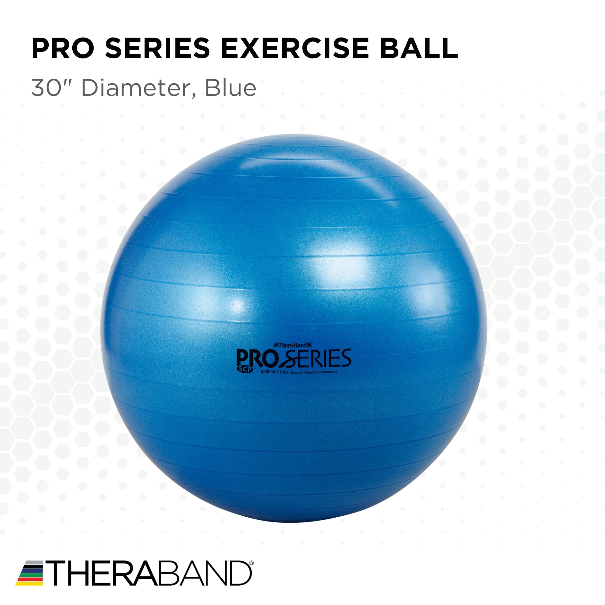 Boost balance, strengthen your core, and enhance flexibility with the THERABAND Pro Series Exercise Ball – anti-burst, professional-grade, versatile for yoga, Pilates, stability, and home or gym workouts.
