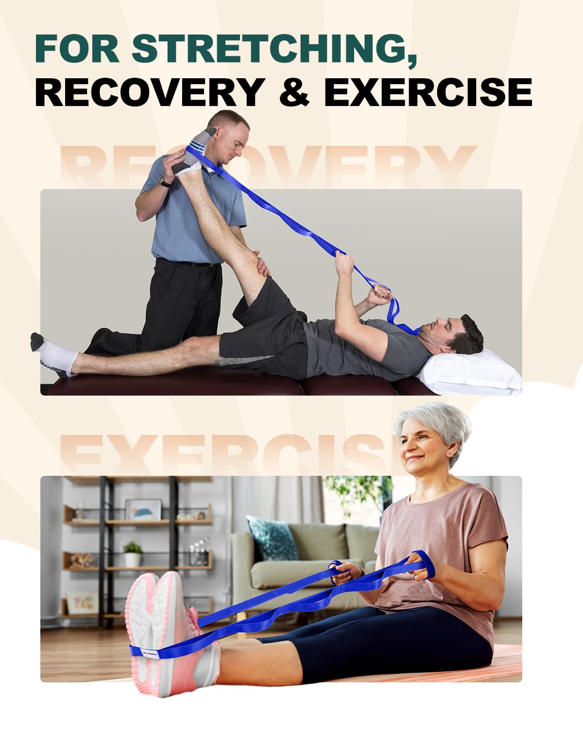 Boost flexibility, recover faster, and stretch safely with the Trideer 10-Loop Stretching Strap – durable, non-elastic, versatile for yoga, Pilates, physical therapy, and home or gym workouts.