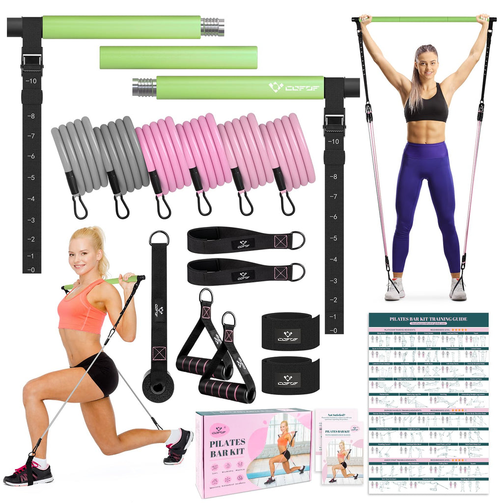 Achieve full-body strength, flexibility, and toning anywhere with the COFOF Pilates Bar Kit – adjustable resistance bands, padded handles, and portable design make home, travel, and outdoor workouts easy and effective.
