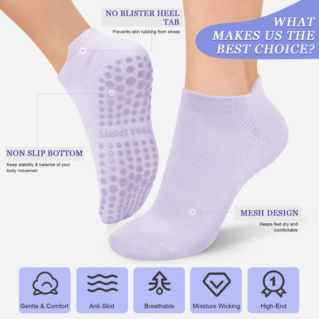 Stay safe, stable, and stylish with non-slip Pilates socks—breathable, cushioned, and perfect for yoga, barre, studio workouts, or home use. Comfort and grip in every step.