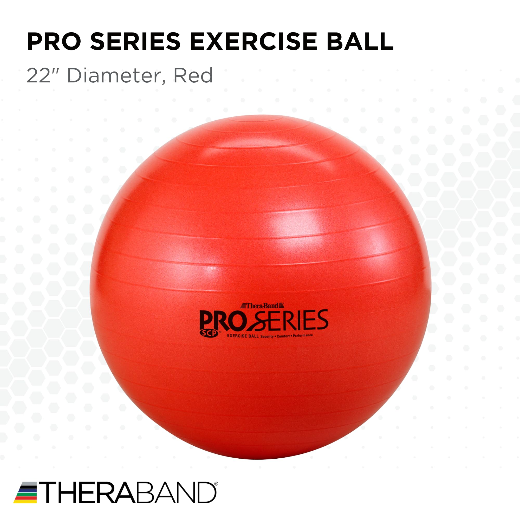 Boost balance, strengthen your core, and enhance flexibility with the THERABAND Pro Series Exercise Ball – anti-burst, professional-grade, versatile for yoga, Pilates, stability, and home or gym workouts.