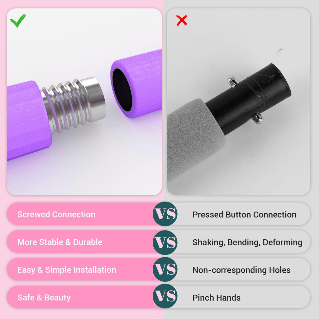 Achieve full-body strength, flexibility, and toning anywhere with the COFOF Pilates Bar Kit – adjustable resistance bands, padded handles, and portable design make home, travel, and outdoor workouts easy and effective.