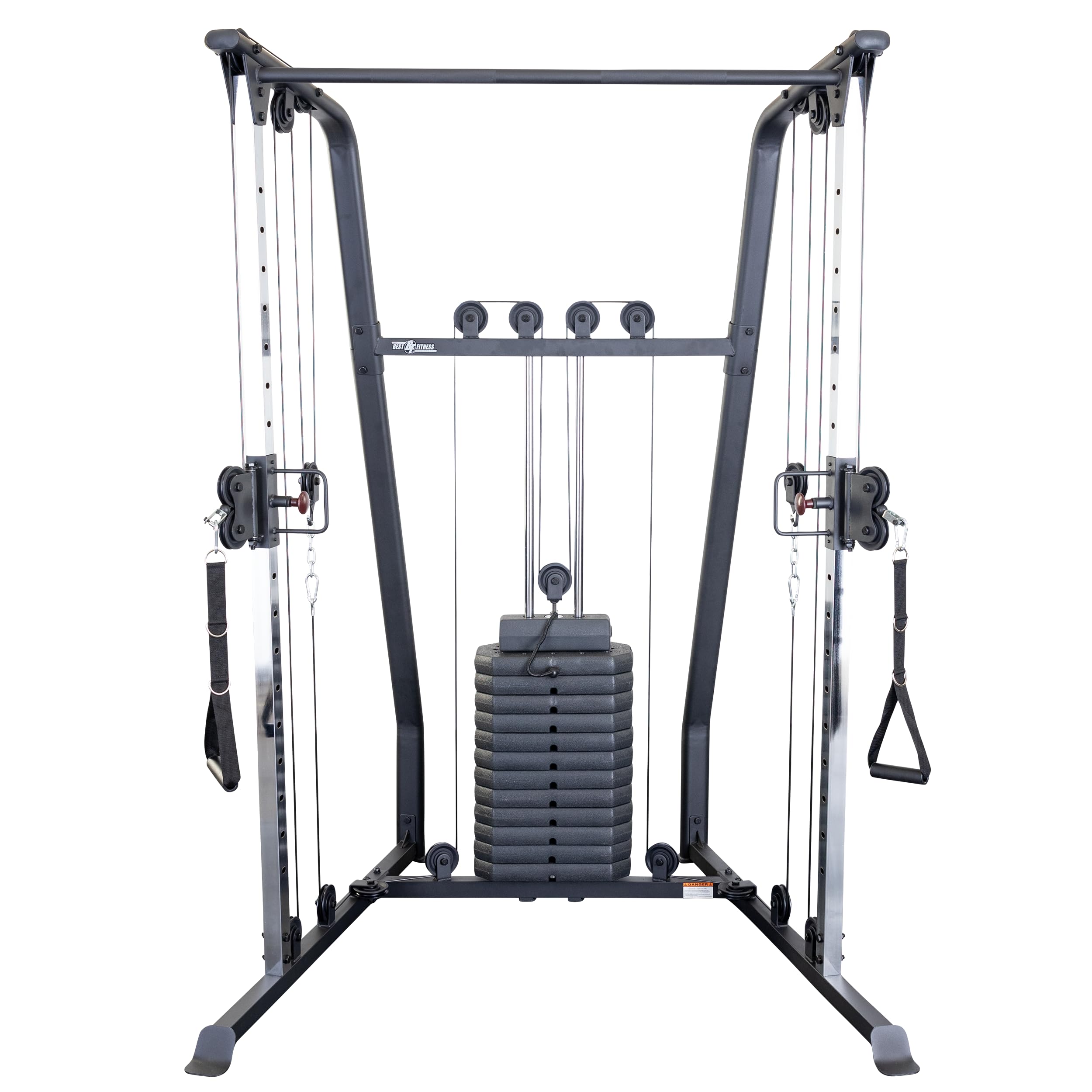 Body-Solid Best Fitness Functional Trainer Cable Machine, Full Body Workout Weight Stacks, Chest and Shoulder Exercise Home Gym LAT Pulldown Machines with 190lb Weights Stack, Midnight Black