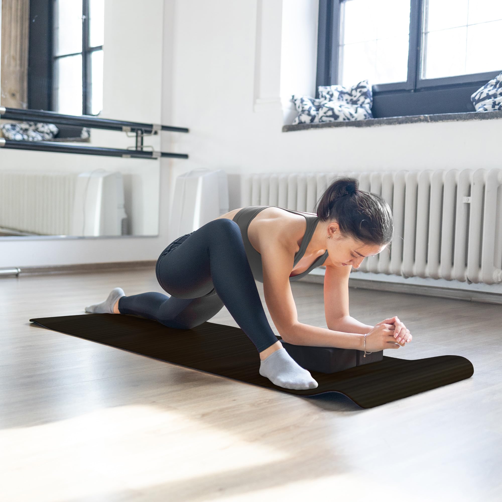 Master your yoga practice anywhere with the BalanceFrom 7-Piece Yoga Set – extra-thick mat, blocks, strap, towels, and knee pad for comfort, stability, and complete support at home or on-the-go.