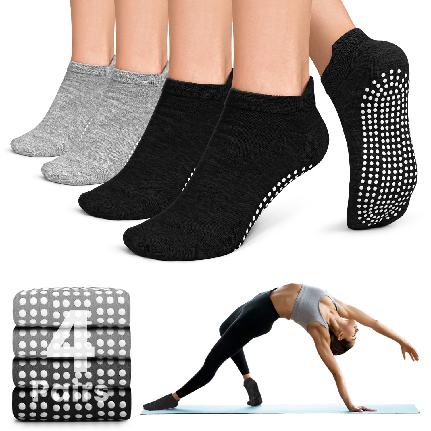 Stay safe, stable, and stylish with non-slip Pilates socks—breathable, cushioned, and perfect for yoga, barre, studio workouts, or home use. Comfort and grip in every step.