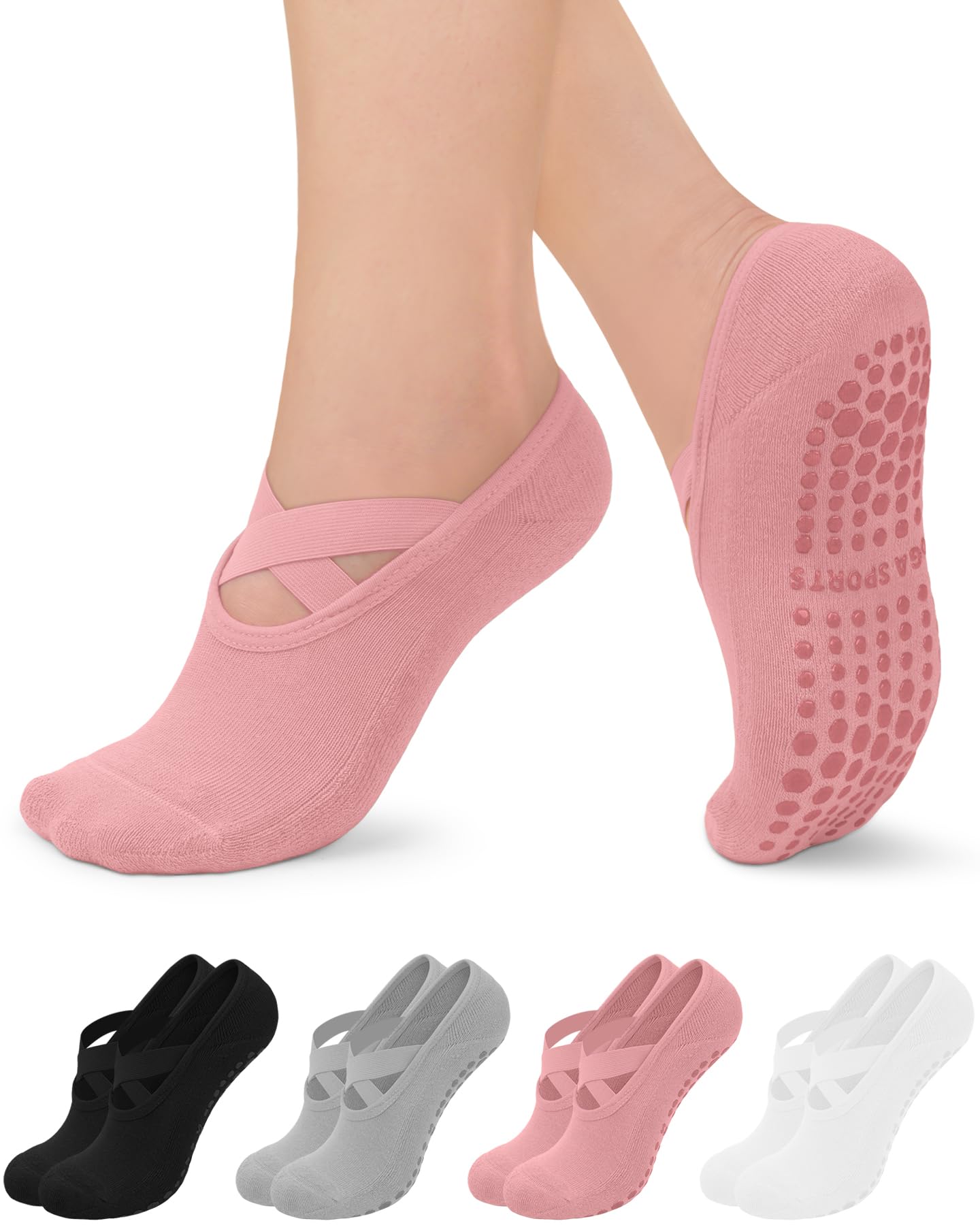 Stay safe, stable, and stylish with non-slip Pilates socks—breathable, cushioned, and perfect for yoga, barre, studio workouts, or home use. Comfort and grip in every step.