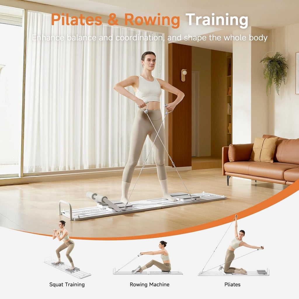 Transform any space into a full Pilates studio—20+ workouts, smart app coaching, and 94% muscle engagement in one foldable, professional-grade reformer built for total-body results.