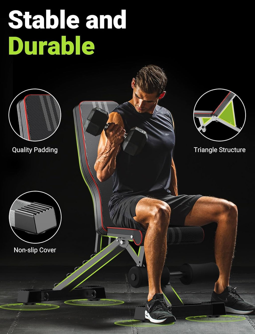 Transform your home workouts with the Yoleo Adjustable Weight Bench—sturdy, foldable, and fully customizable for flat, incline, or decline exercises, delivering full-body strength and comfort every session.