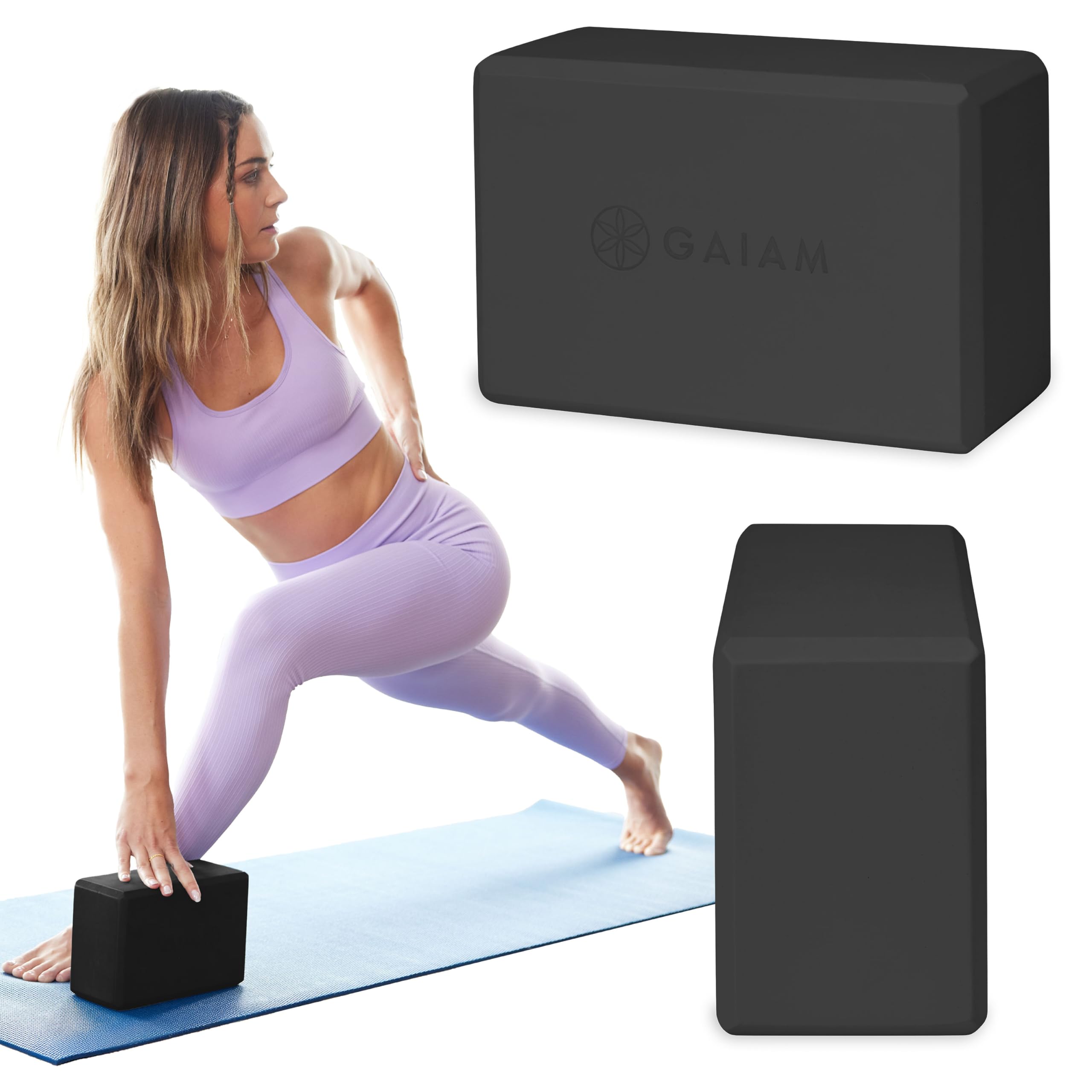 nhance stability, balance, and flexibility with the Gaiam Yoga Block & Strap Combo – durable, non-slip foam block and cotton strap help deepen stretches and safely modify poses for all skill levels.