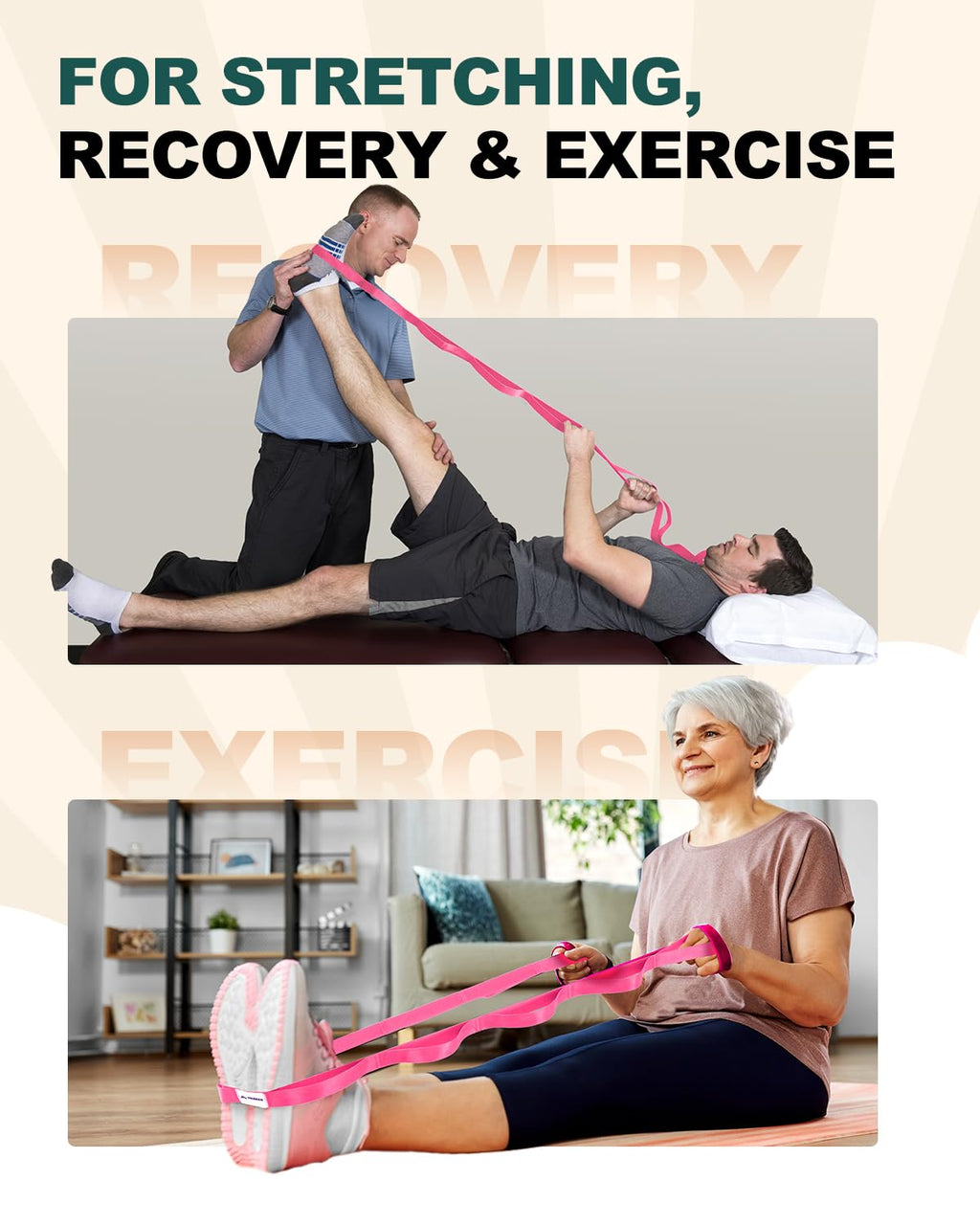 Boost flexibility, recover faster, and stretch safely with the Trideer 10-Loop Stretching Strap – durable, non-elastic, versatile for yoga, Pilates, physical therapy, and home or gym workouts.