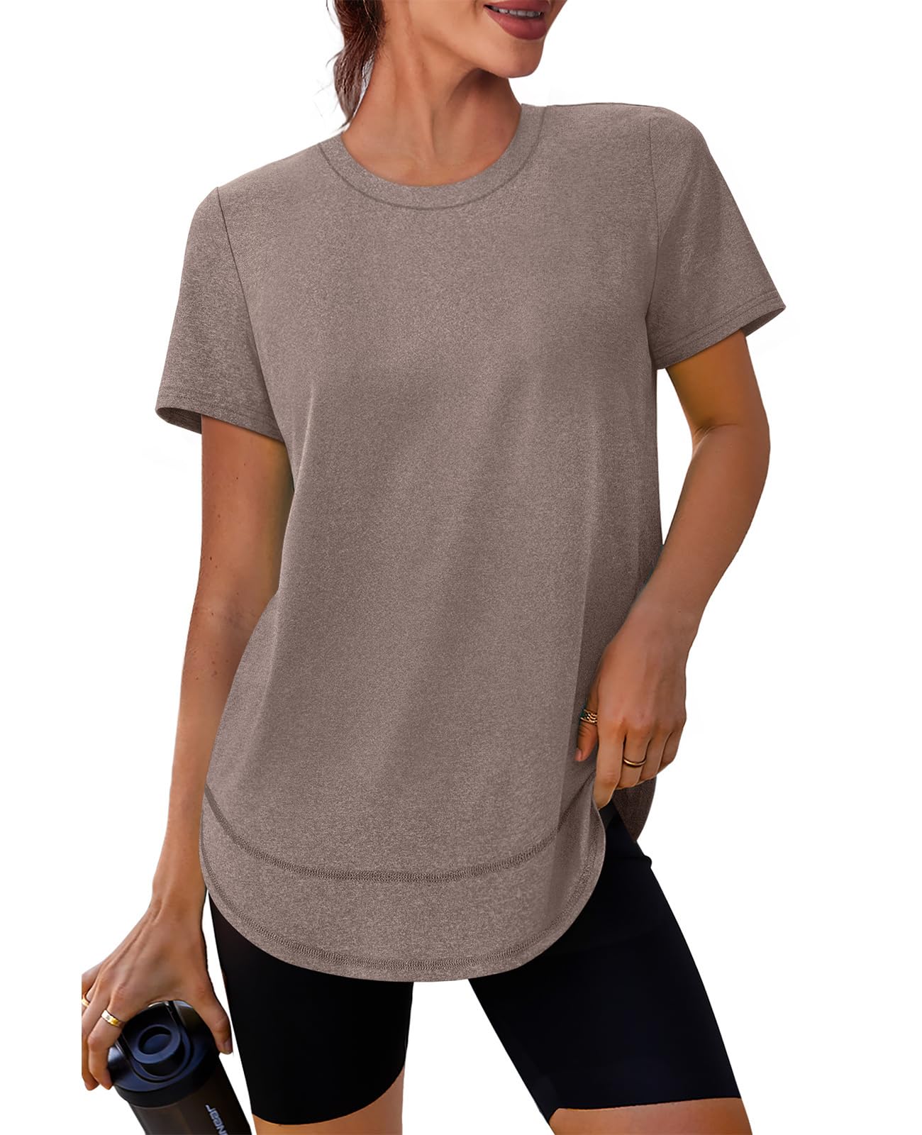 Stay cool, protected, and stylish with this UPF 50+ quick-dry workout shirt—lightweight, breathable, and flexible for yoga, running, hiking, or any active lifestyle.