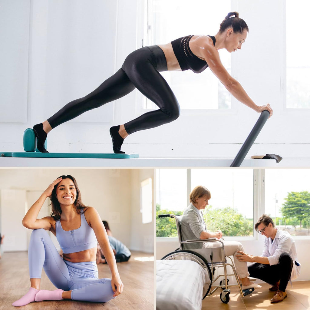 Stay safe, stable, and stylish with non-slip Pilates socks—breathable, cushioned, and perfect for yoga, barre, studio workouts, or home use. Comfort and grip in every step.