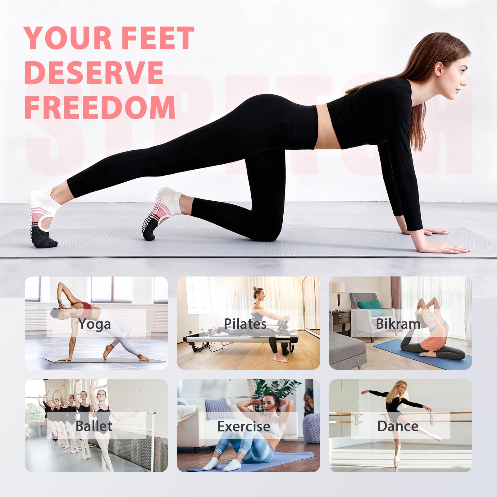 Train with confidence and comfort—these non-slip Pilates yoga socks deliver secure grip, breathable support, and stylish design for every workout, from barre to yoga and beyond.