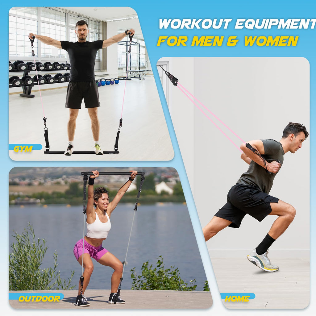 Achieve full-body strength, flexibility, and toning anywhere with the COFOF Pilates Bar Kit – adjustable resistance bands, padded handles, and portable design make home, travel, and outdoor workouts easy and effective.