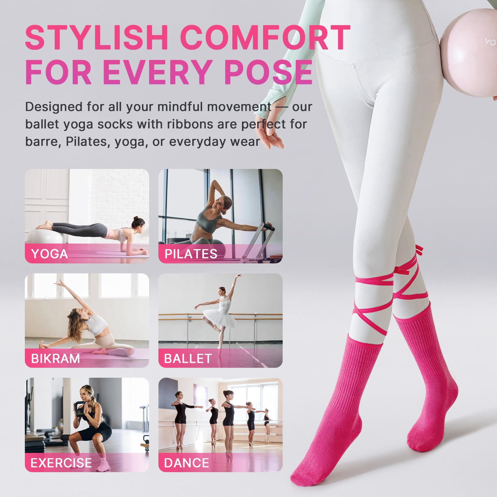 Train with confidence and comfort—these non-slip Pilates yoga socks deliver secure grip, breathable support, and stylish design for every workout, from barre to yoga and beyond.