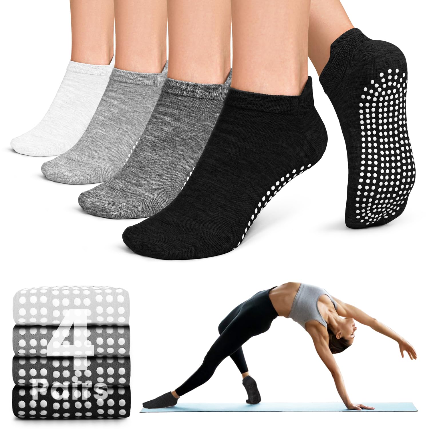 Stay safe, stable, and stylish with non-slip Pilates socks—breathable, cushioned, and perfect for yoga, barre, studio workouts, or home use. Comfort and grip in every step.