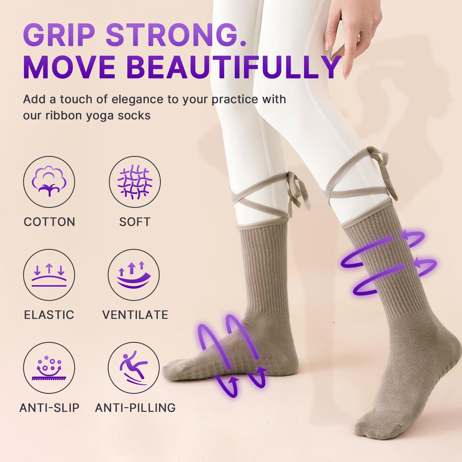 Train with confidence and comfort—these non-slip Pilates yoga socks deliver secure grip, breathable support, and stylish design for every workout, from barre to yoga and beyond.