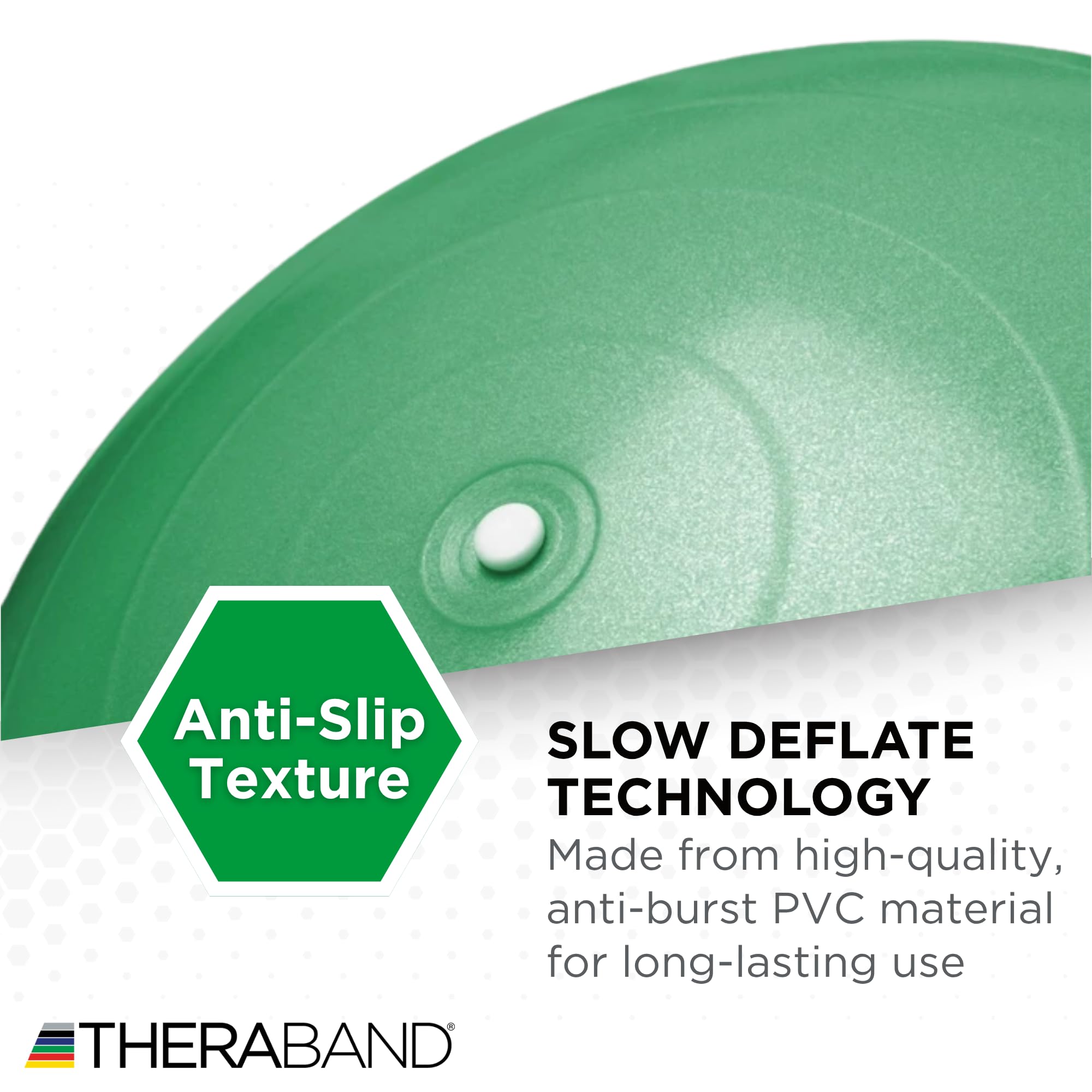 Boost balance, strengthen your core, and enhance flexibility with the THERABAND Pro Series Exercise Ball – anti-burst, professional-grade, versatile for yoga, Pilates, stability, and home or gym workouts.