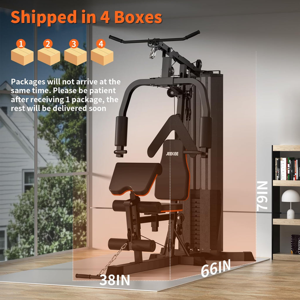 Home Gym,Workout Machine with 160LB Weight Stack,Multifunctional Workout Station for Full Body Strength Training,Exercise Equipment for Home