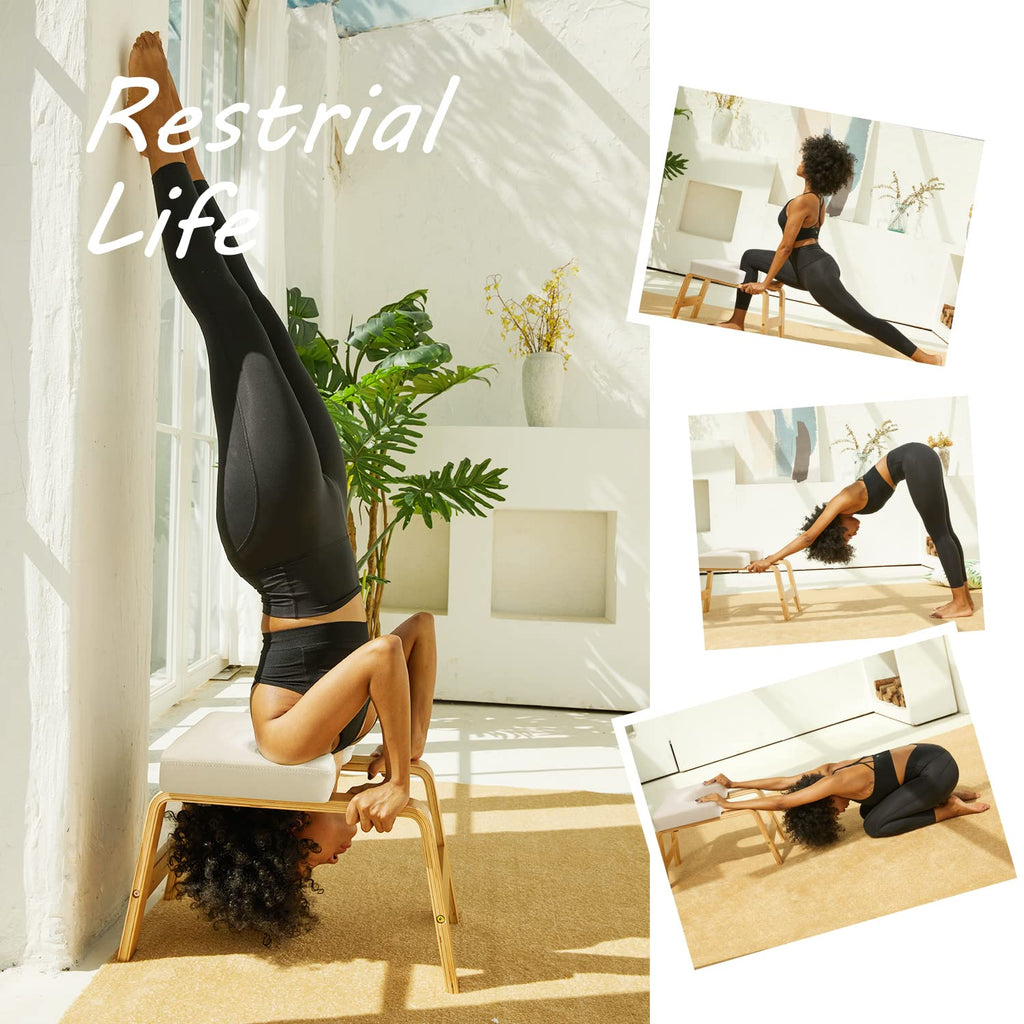 Build strength, improve balance, and relieve stress safely with the Restrial Life Yoga Headstand Bench—perfect for beginners and experts alike, offering comfort, stability, and total-body benefits at home or gym.