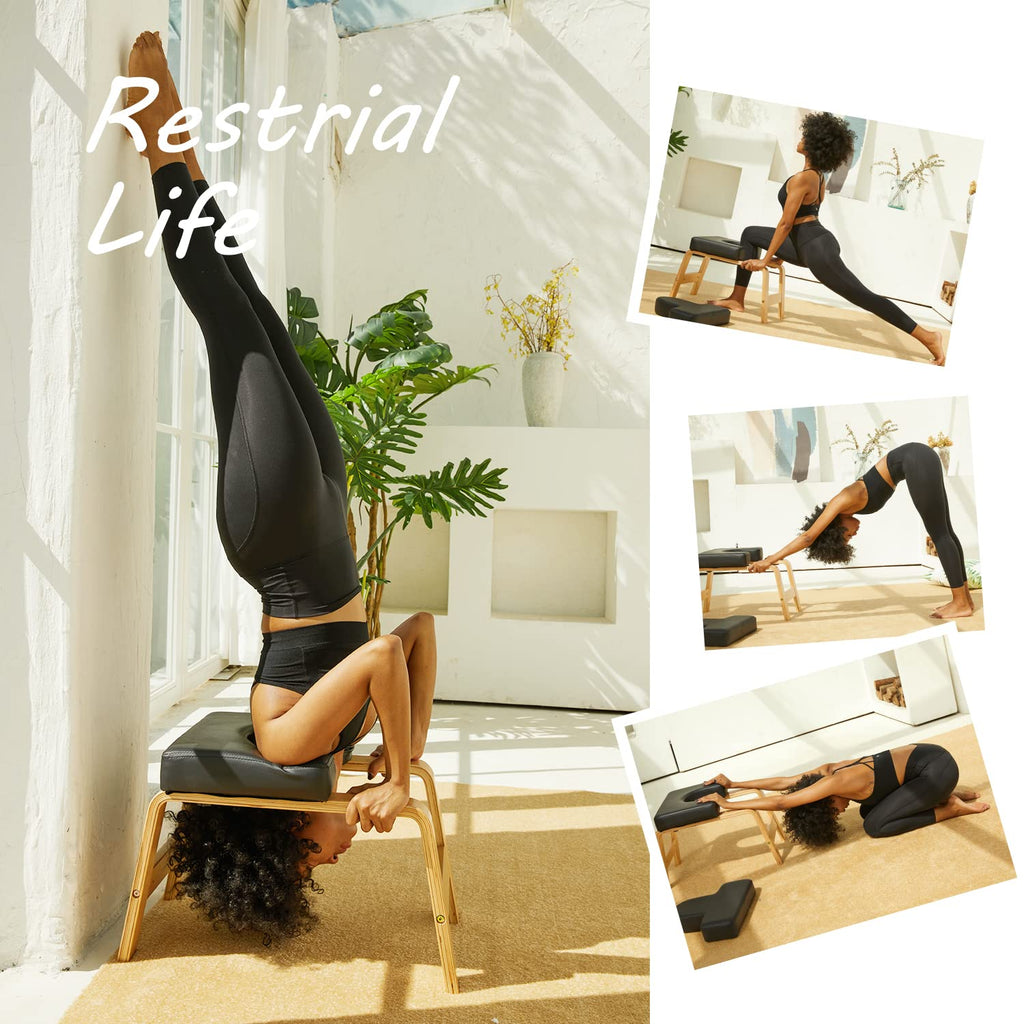 Build strength, improve balance, and relieve stress safely with the Restrial Life Yoga Headstand Bench—perfect for beginners and experts alike, offering comfort, stability, and total-body benefits at home or gym.