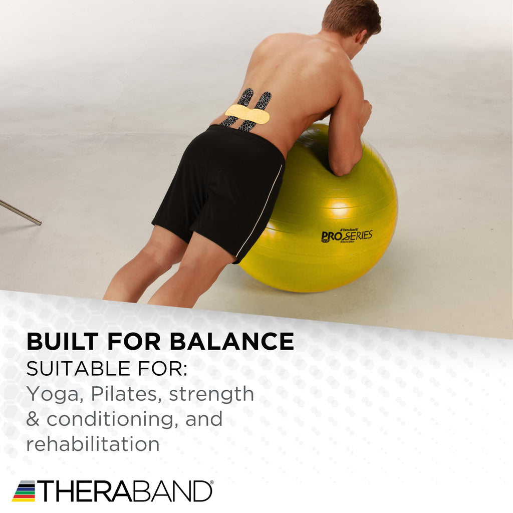 Boost balance, strengthen your core, and enhance flexibility with the THERABAND Pro Series Exercise Ball – anti-burst, professional-grade, versatile for yoga, Pilates, stability, and home or gym workouts.