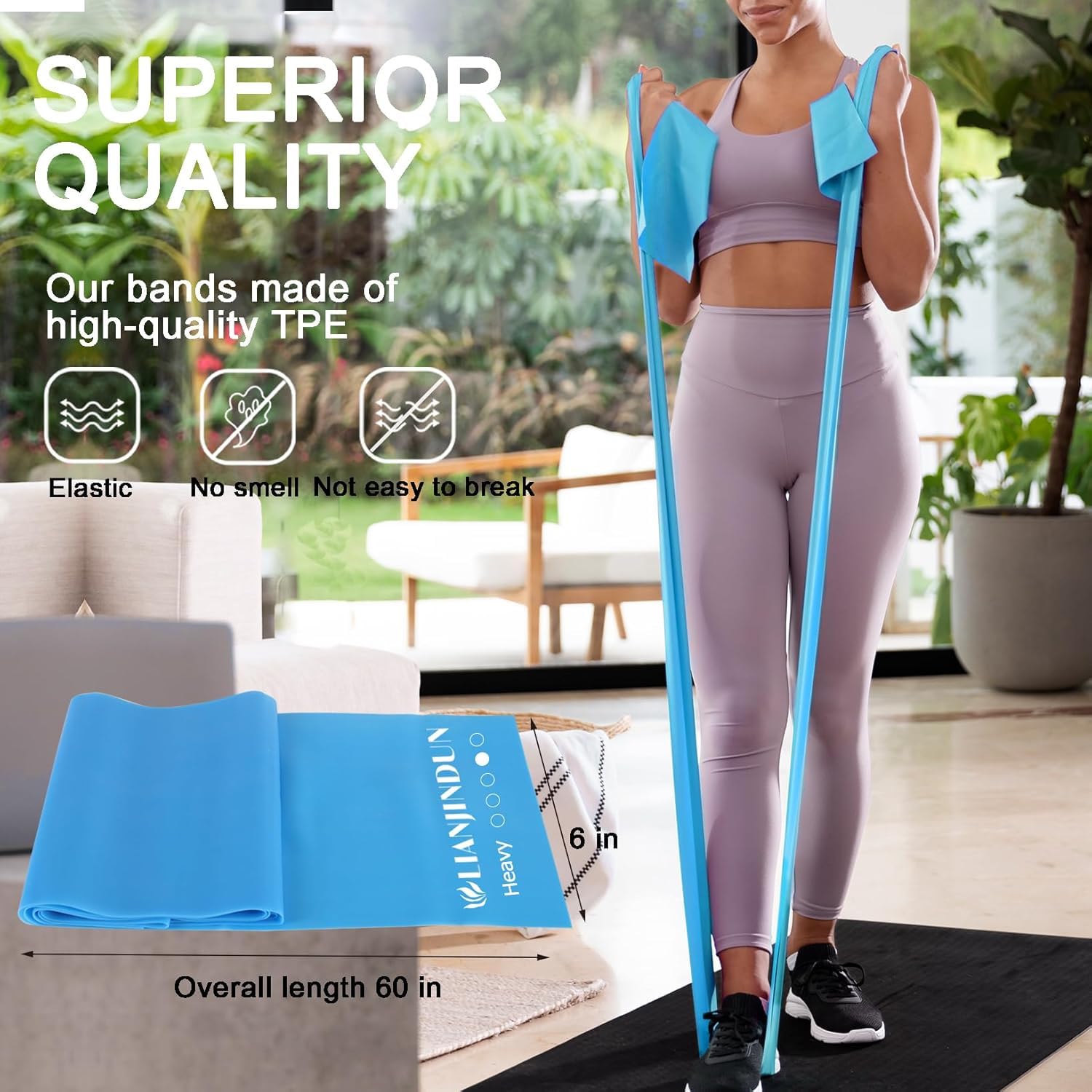 Build strength, tone muscles, and recover faster with 5 levels of professional resistance bands—durable, latex-free, portable, and perfect for home workouts, Pilates, yoga, or physical therapy.
