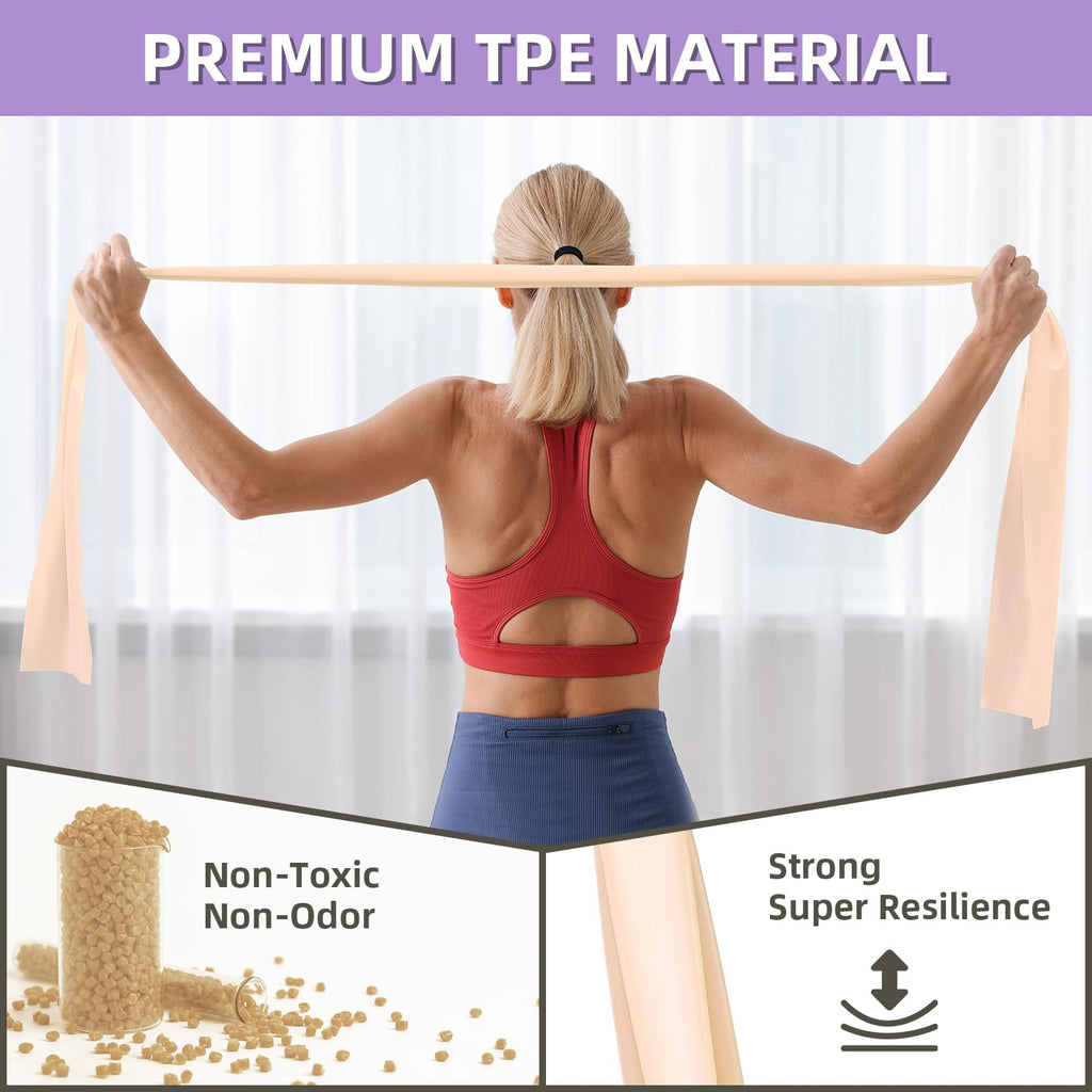 Strengthen, stretch, and recover anywhere with these hypoallergenic TPE resistance bands—lightweight, portable, and designed for full-body training, rehab, Pilates, yoga, and everyday fitness.