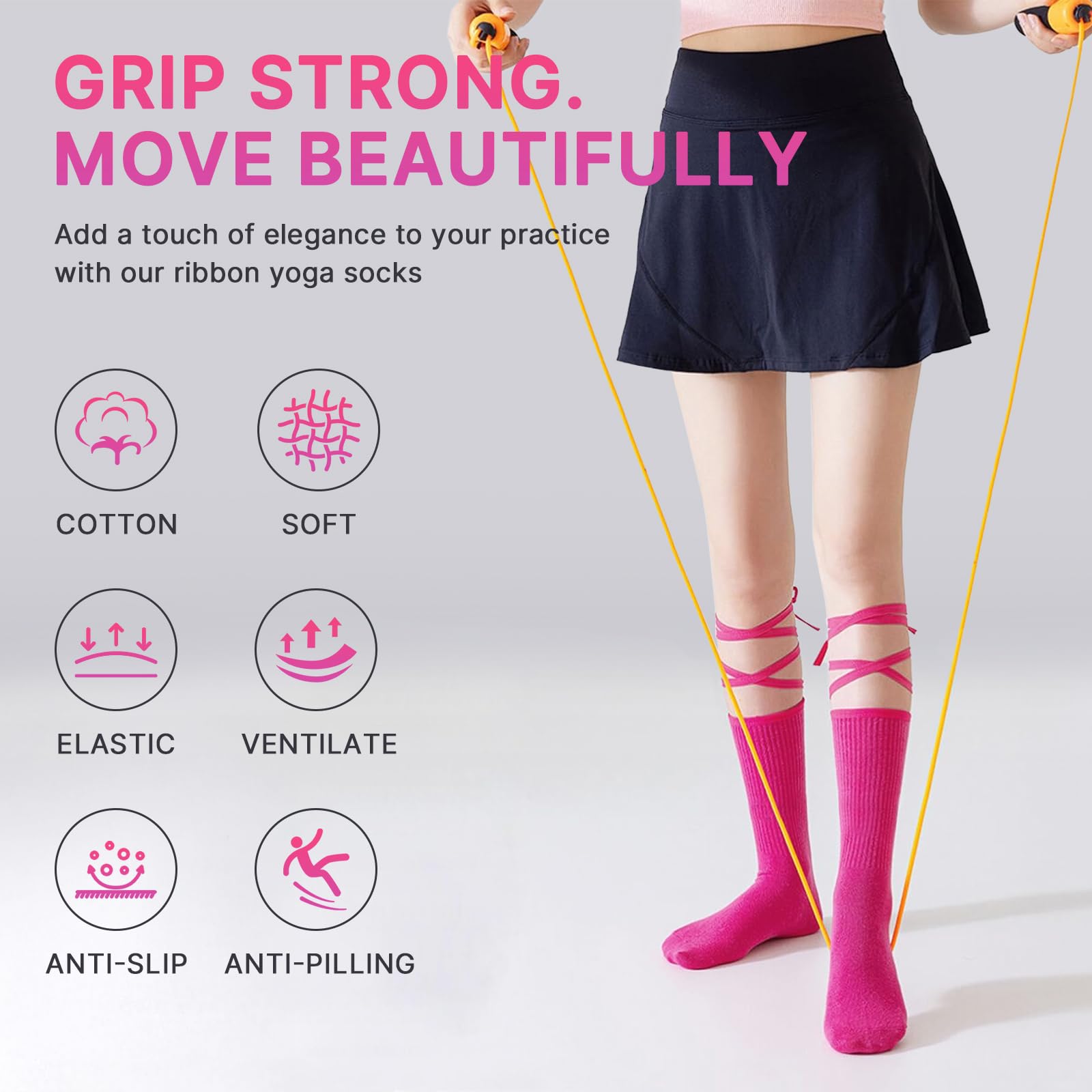 Train with confidence and comfort—these non-slip Pilates yoga socks deliver secure grip, breathable support, and stylish design for every workout, from barre to yoga and beyond.