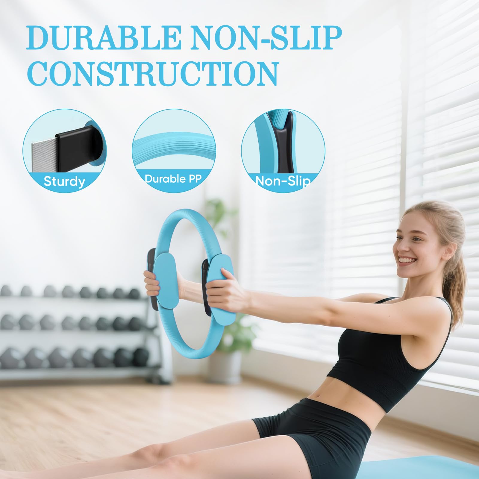 Achieve full-body toning, strength, and flexibility anywhere with the Home Pilates Kit—durable, all-in-one, non-slip, and portable, perfect for beginners and advanced Pilates enthusiasts alike.