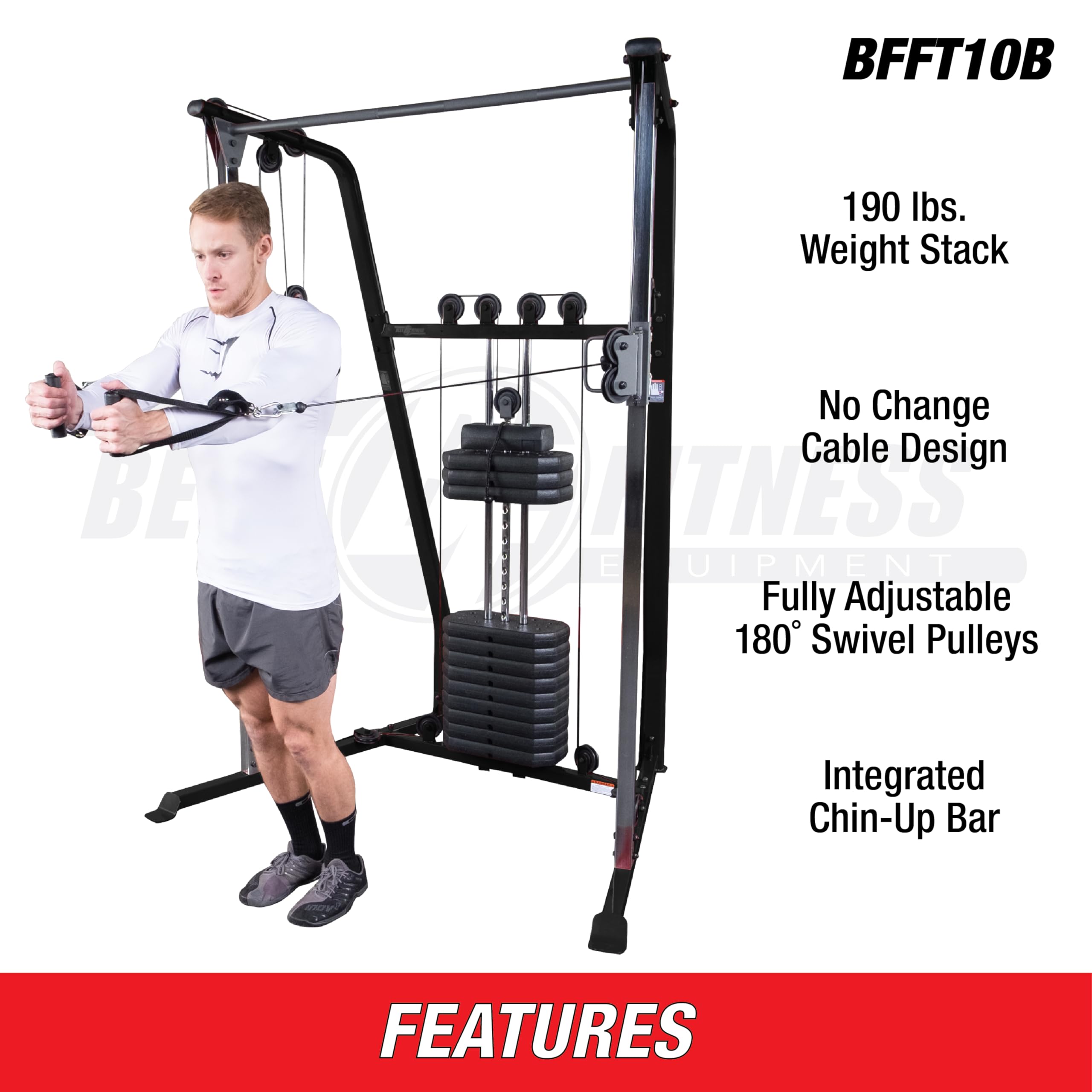 Transform your home gym into a professional training space with Body-Solid’s cable crossover and BFFT10B home gym—versatile, durable, and smooth, offering full-body strength training with endless exercise options.