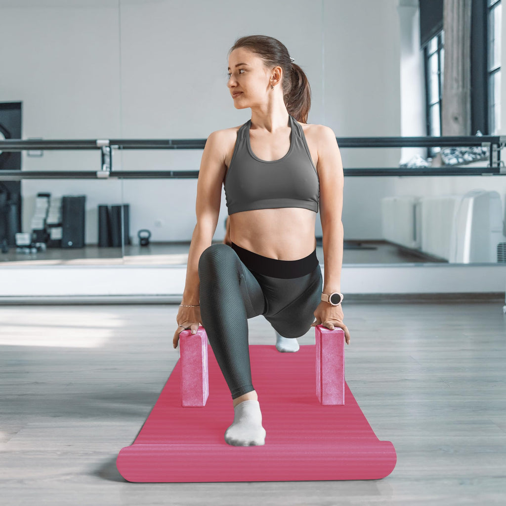 Master your yoga practice anywhere with the BalanceFrom 7-Piece Yoga Set – extra-thick mat, blocks, strap, towels, and knee pad for comfort, stability, and complete support at home or on-the-go.