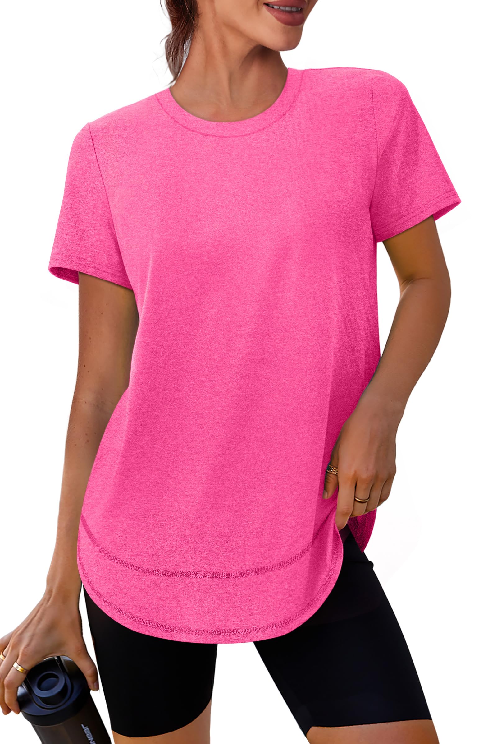 Stay cool, protected, and stylish with this UPF 50+ quick-dry workout shirt—lightweight, breathable, and flexible for yoga, running, hiking, or any active lifestyle.