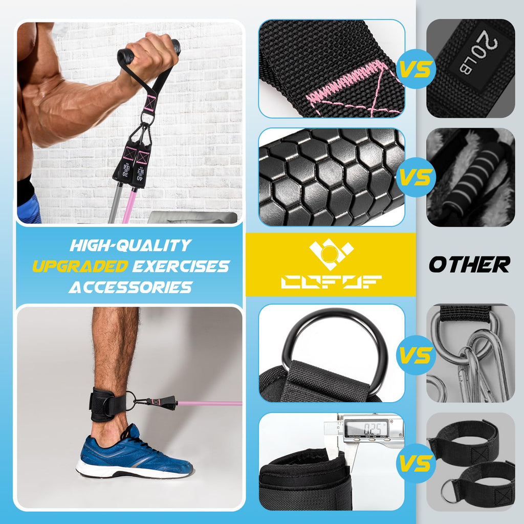 Achieve full-body strength, flexibility, and toning anywhere with the COFOF Pilates Bar Kit – adjustable resistance bands, padded handles, and portable design make home, travel, and outdoor workouts easy and effective.