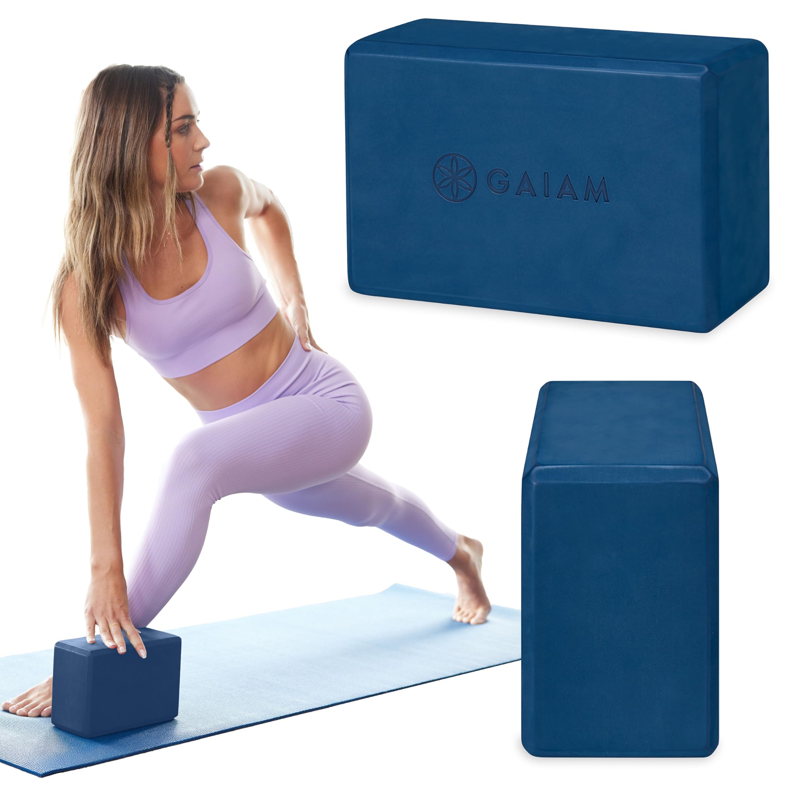 nhance stability, balance, and flexibility with the Gaiam Yoga Block & Strap Combo – durable, non-slip foam block and cotton strap help deepen stretches and safely modify poses for all skill levels.
