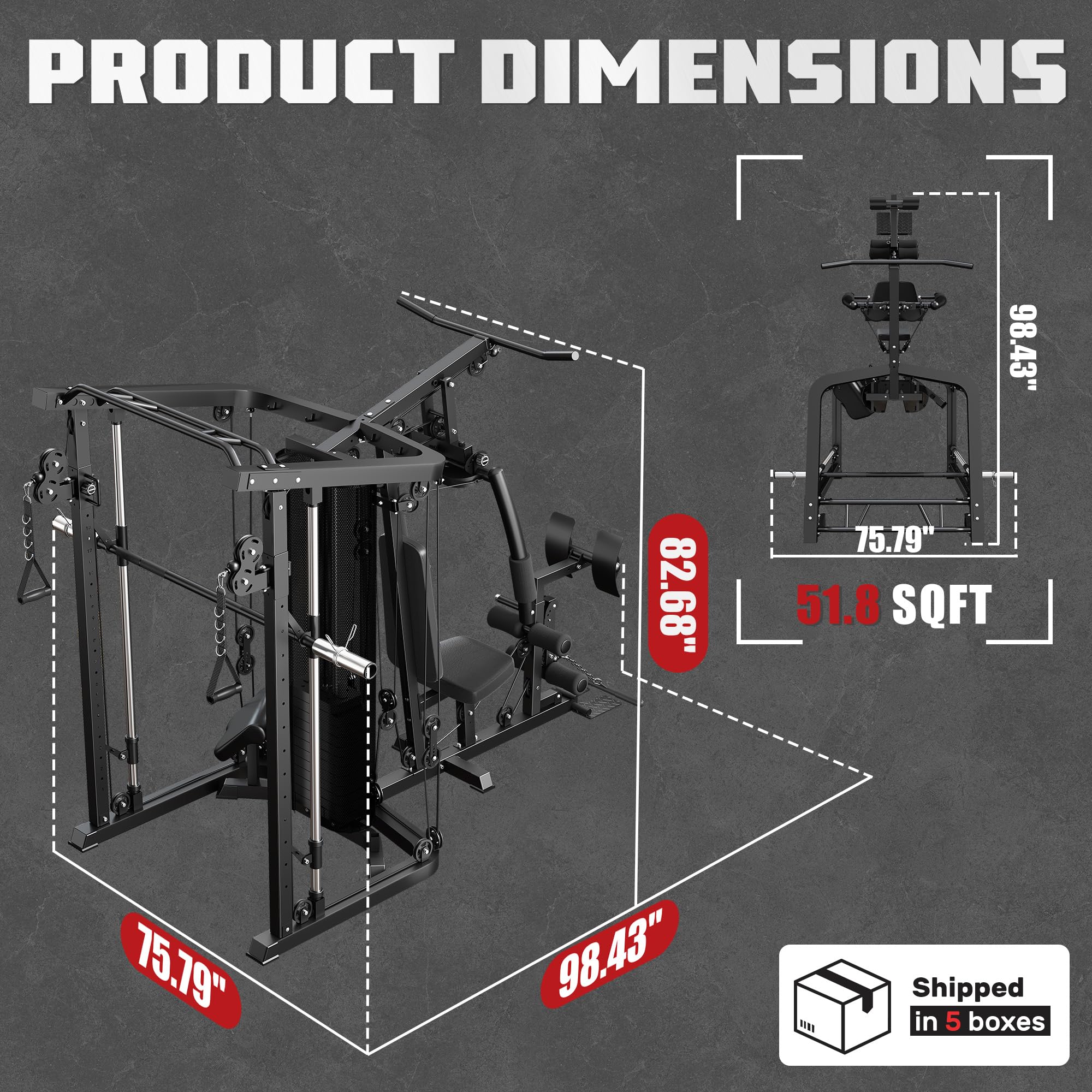 Achieve full-body strength at home with the JELENS Smith Machine & Gym System—durable, versatile, and quiet, offering progressive resistance, multi-station workouts, and family-friendly performance in one compact setup.