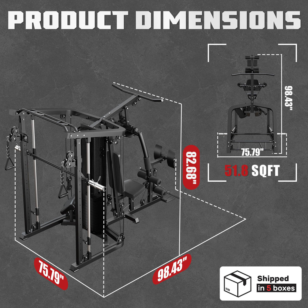 Achieve full-body strength at home with the JELENS Smith Machine & Gym System—durable, versatile, and quiet, offering progressive resistance, multi-station workouts, and family-friendly performance in one compact setup.