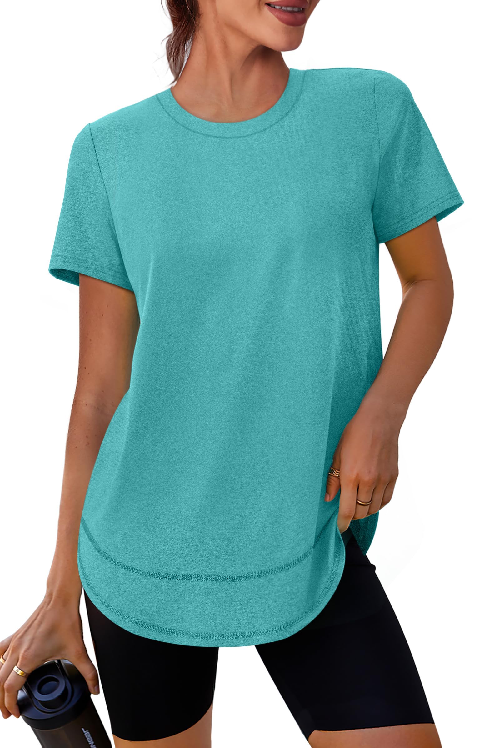 Stay cool, protected, and stylish with this UPF 50+ quick-dry workout shirt—lightweight, breathable, and flexible for yoga, running, hiking, or any active lifestyle.