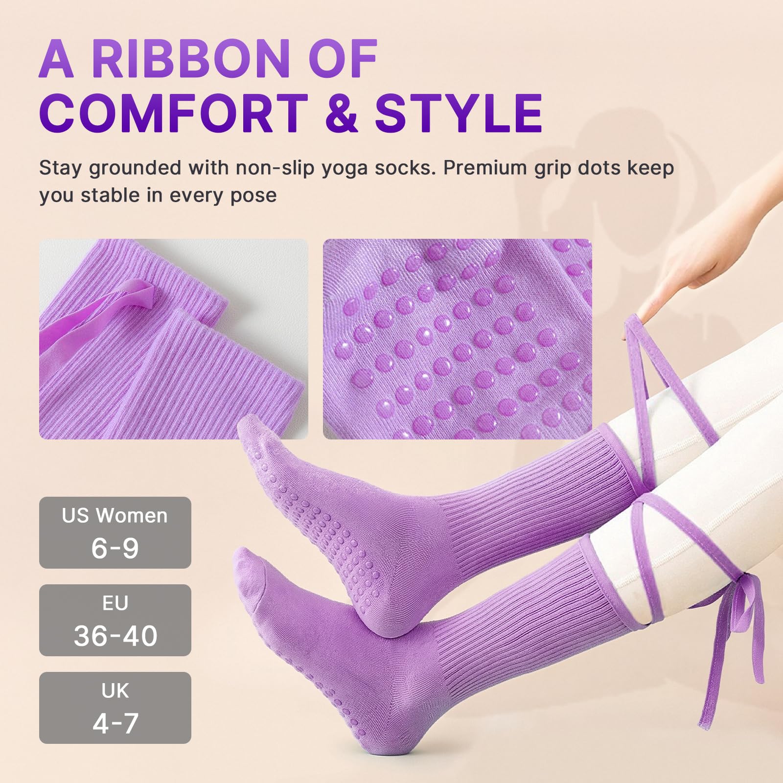 Train with confidence and comfort—these non-slip Pilates yoga socks deliver secure grip, breathable support, and stylish design for every workout, from barre to yoga and beyond.