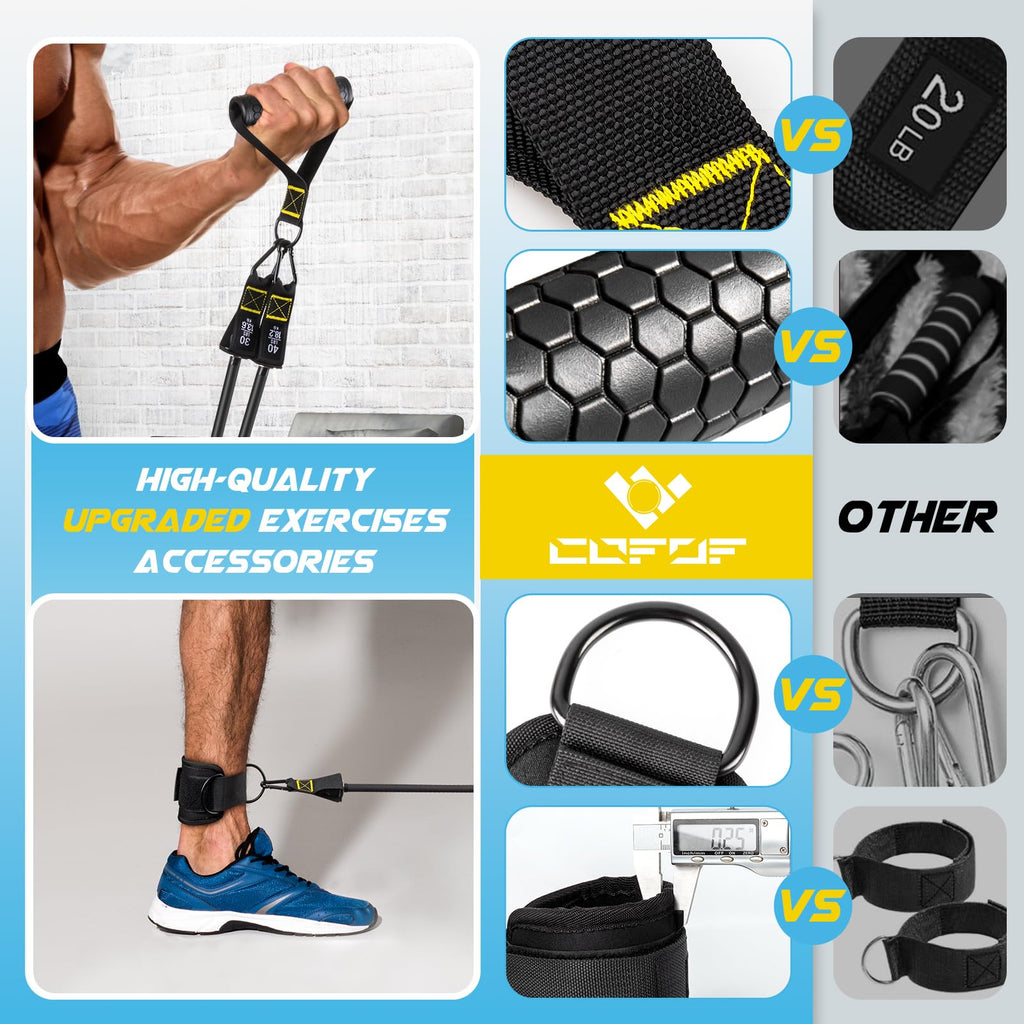 Achieve full-body strength, flexibility, and toning anywhere with the COFOF Pilates Bar Kit – adjustable resistance bands, padded handles, and portable design make home, travel, and outdoor workouts easy and effective.