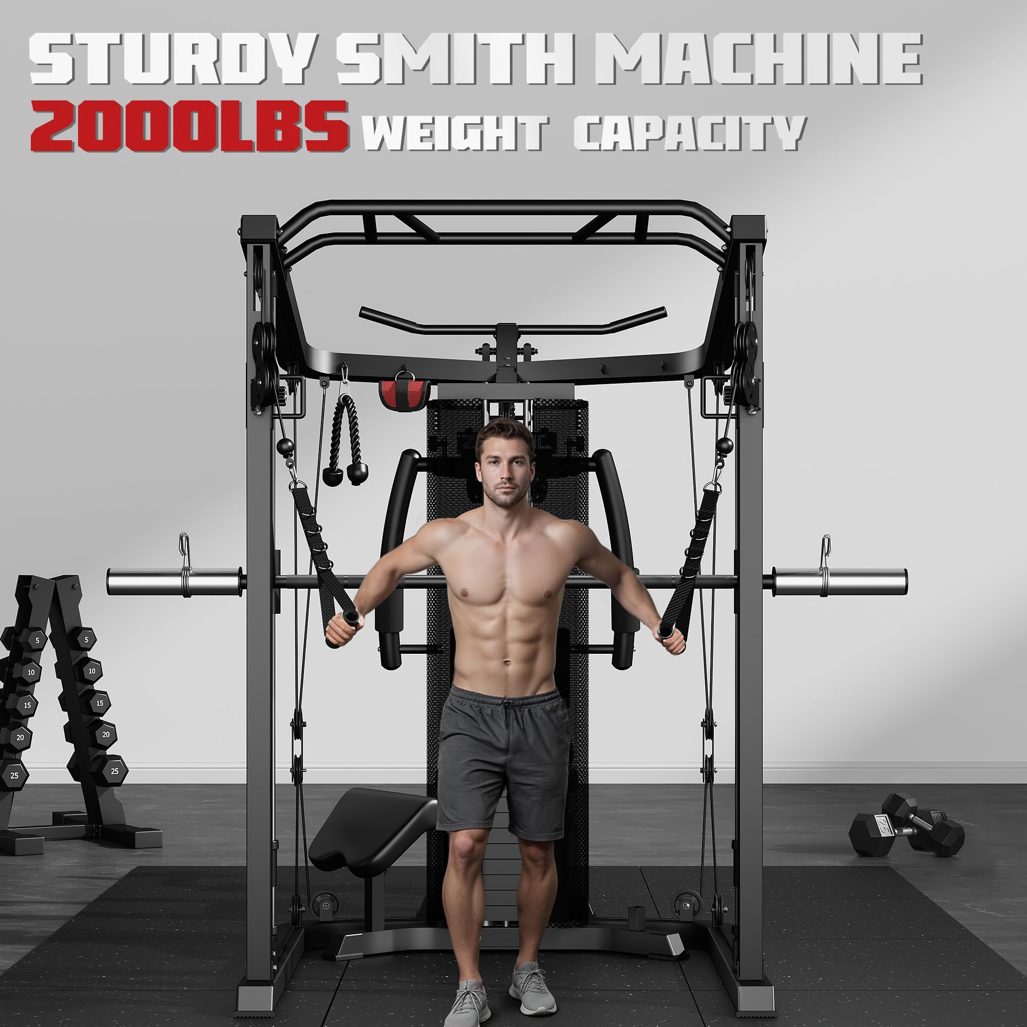 Achieve full-body strength at home with the JELENS Smith Machine & Gym System—durable, versatile, and quiet, offering progressive resistance, multi-station workouts, and family-friendly performance in one compact setup.