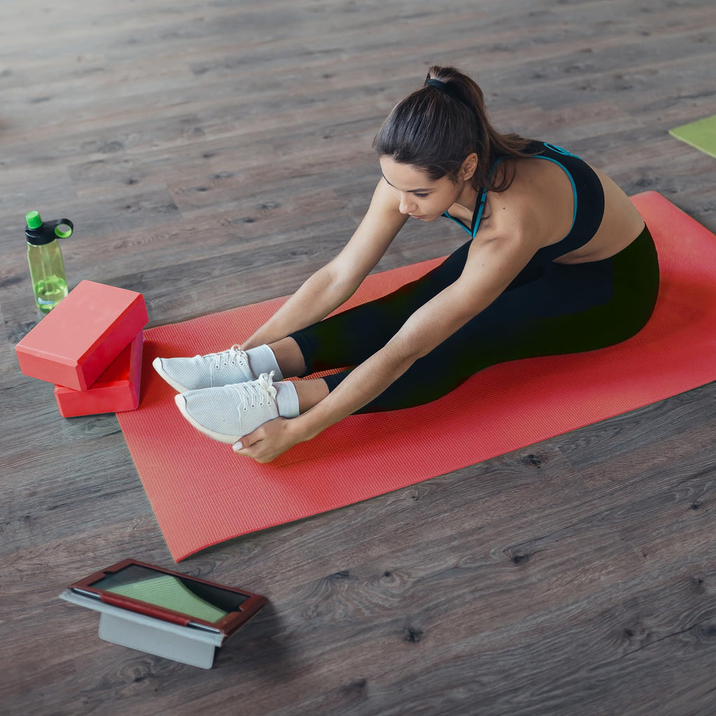Master your yoga practice anywhere with the BalanceFrom 7-Piece Yoga Set – extra-thick mat, blocks, strap, towels, and knee pad for comfort, stability, and complete support at home or on-the-go.