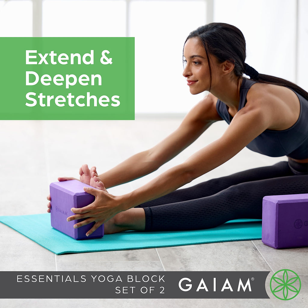 nhance stability, balance, and flexibility with the Gaiam Yoga Block & Strap Combo – durable, non-slip foam block and cotton strap help deepen stretches and safely modify poses for all skill levels.