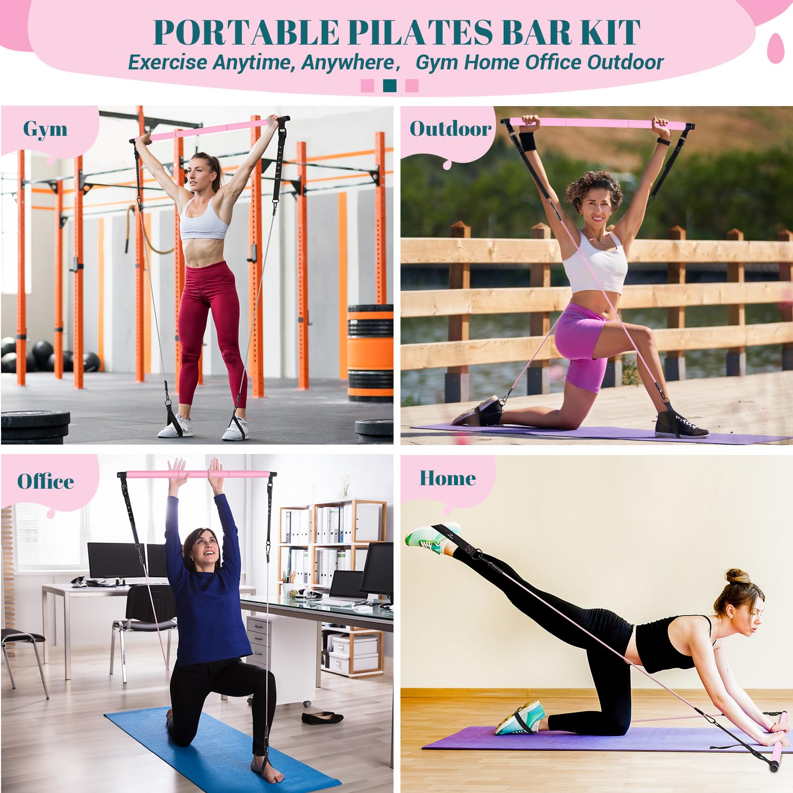 Achieve full-body strength, flexibility, and toning anywhere with the COFOF Pilates Bar Kit – adjustable resistance bands, padded handles, and portable design make home, travel, and outdoor workouts easy and effective.