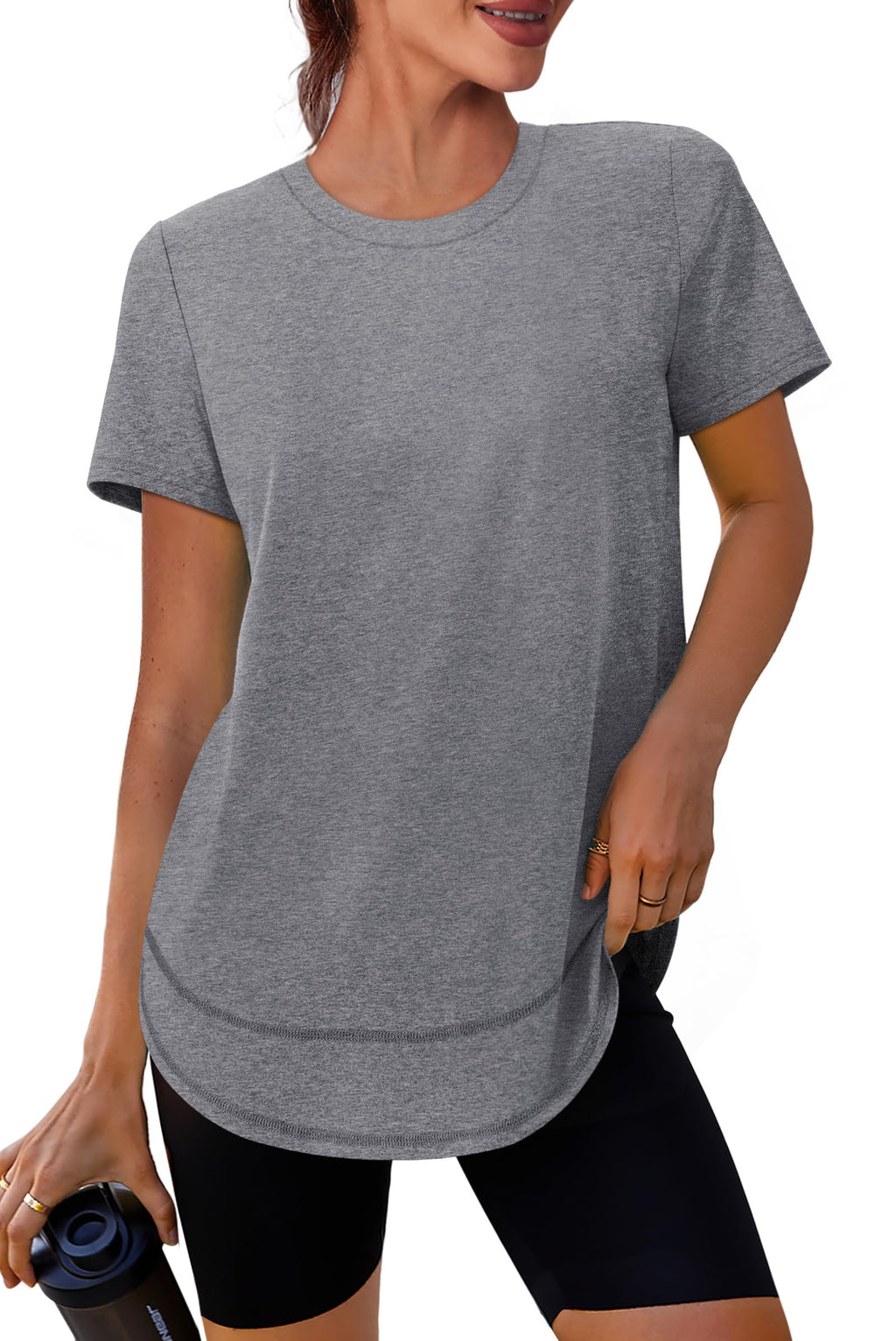 Stay cool, protected, and stylish with this UPF 50+ quick-dry workout shirt—lightweight, breathable, and flexible for yoga, running, hiking, or any active lifestyle.