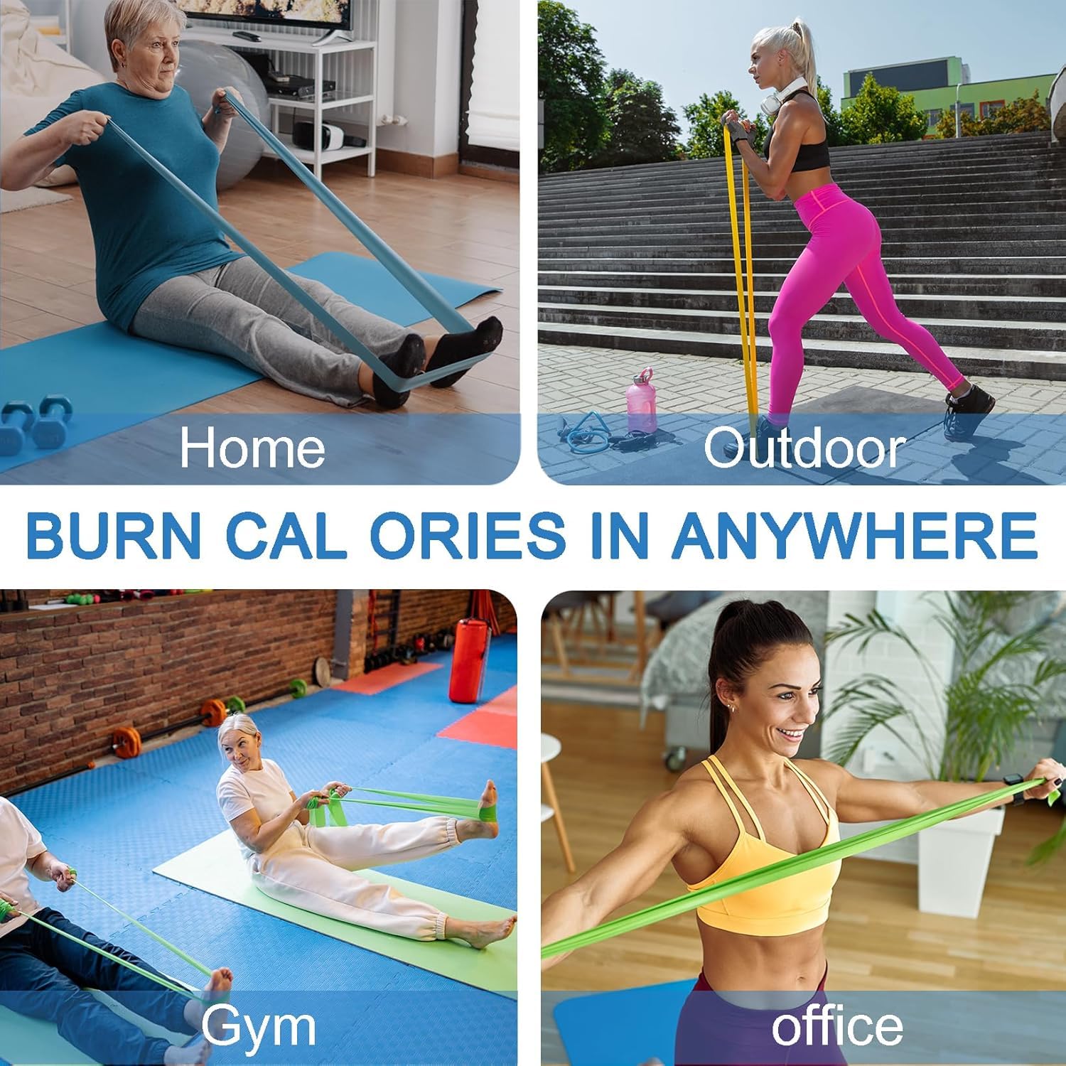 Build strength, tone muscles, and recover faster with 5 levels of professional resistance bands—durable, latex-free, portable, and perfect for home workouts, Pilates, yoga, or physical therapy.