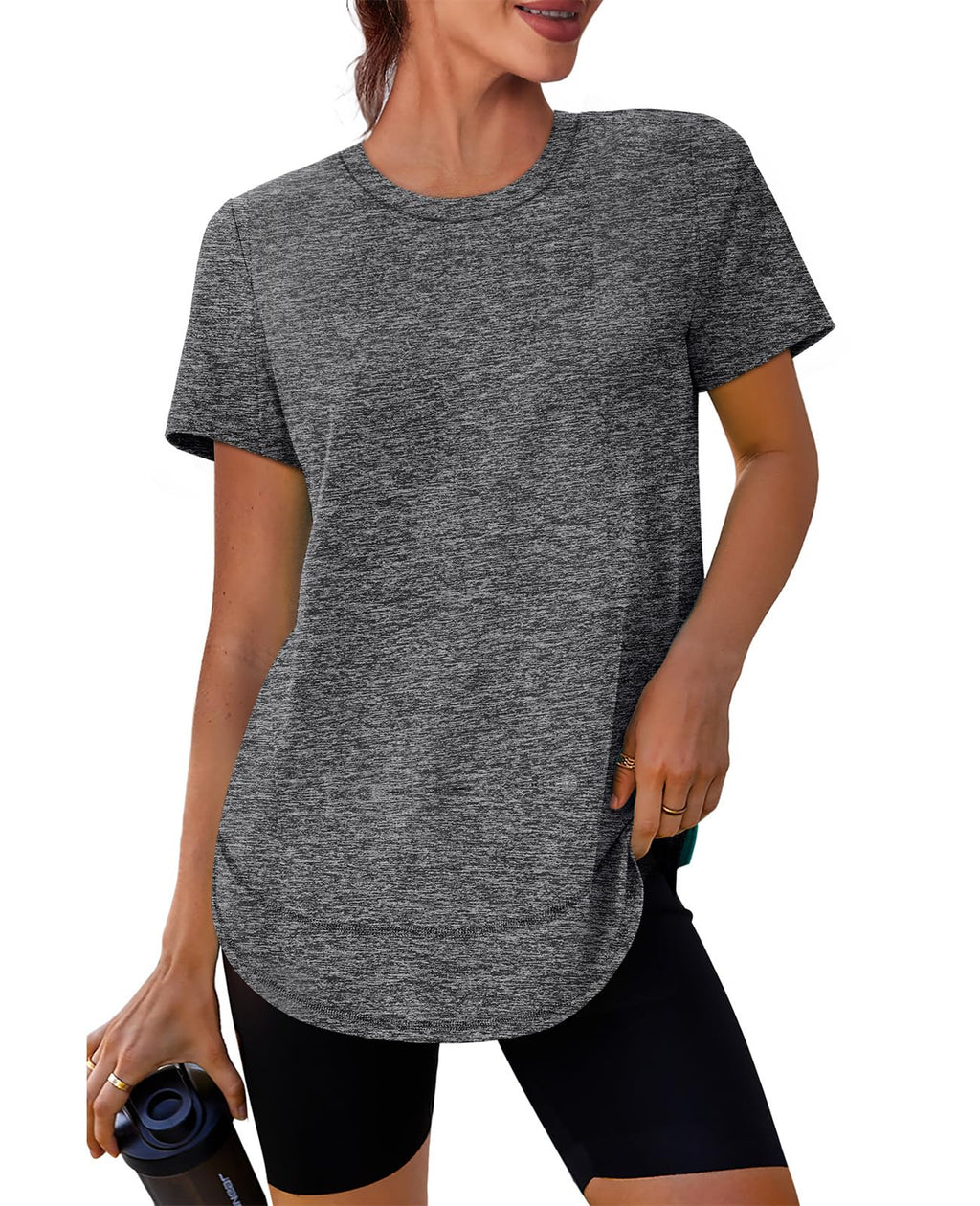 Stay cool, protected, and stylish with this UPF 50+ quick-dry workout shirt—lightweight, breathable, and flexible for yoga, running, hiking, or any active lifestyle.