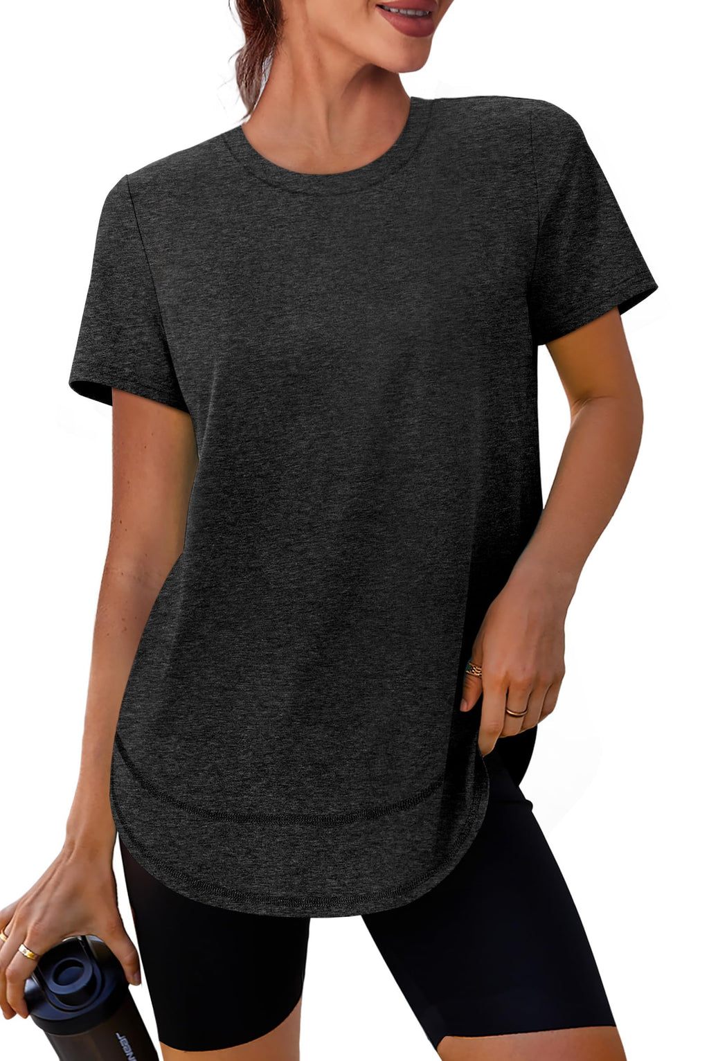 Stay cool, protected, and stylish with this UPF 50+ quick-dry workout shirt—lightweight, breathable, and flexible for yoga, running, hiking, or any active lifestyle.